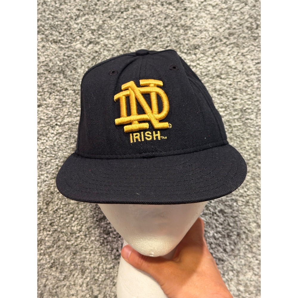 New Era Hat Mens Navy Notre Dame 59FIFTY Fitted 6 5/8 Irish Leprechaun Embroider